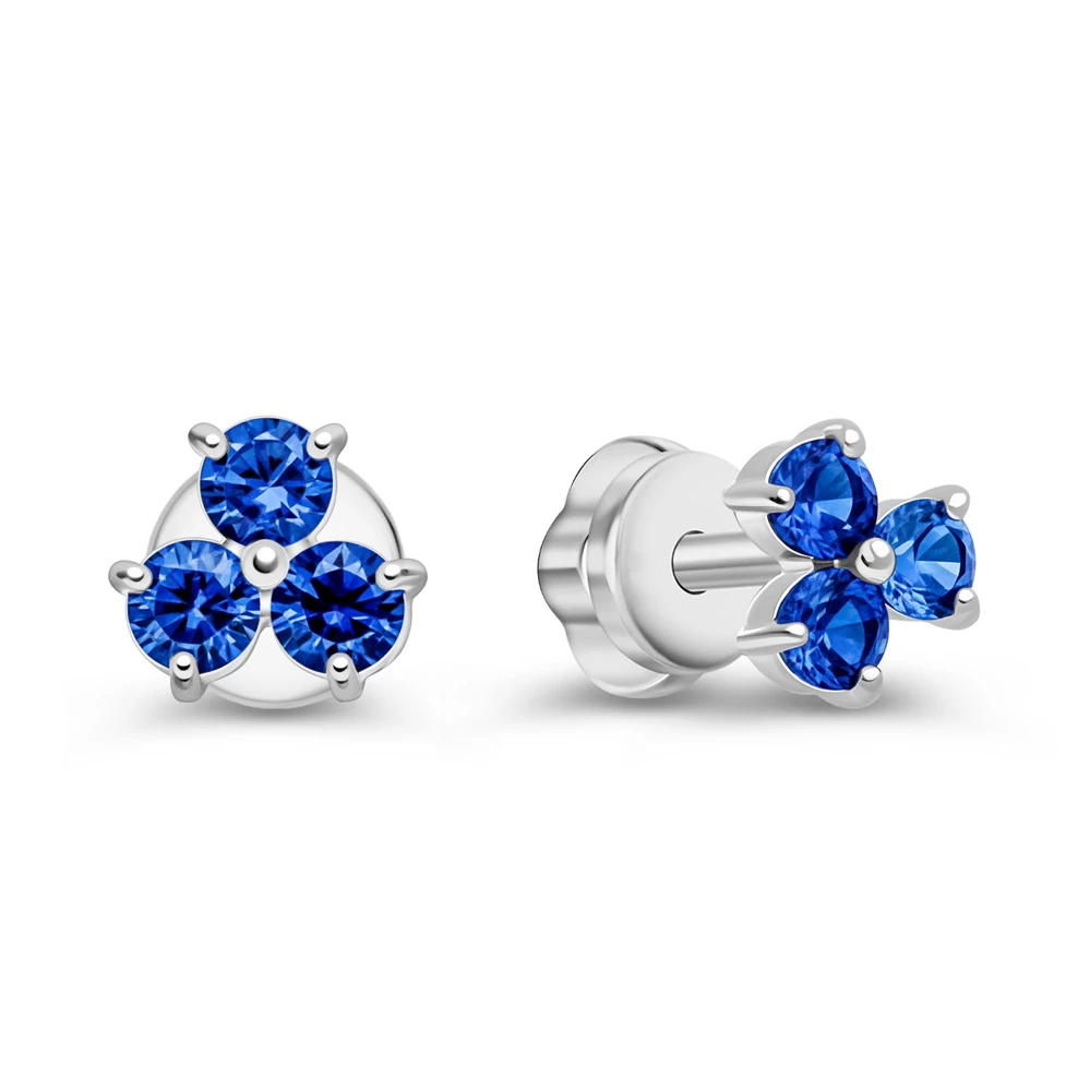 Серьги с фианитами из серебра 925 пробы
