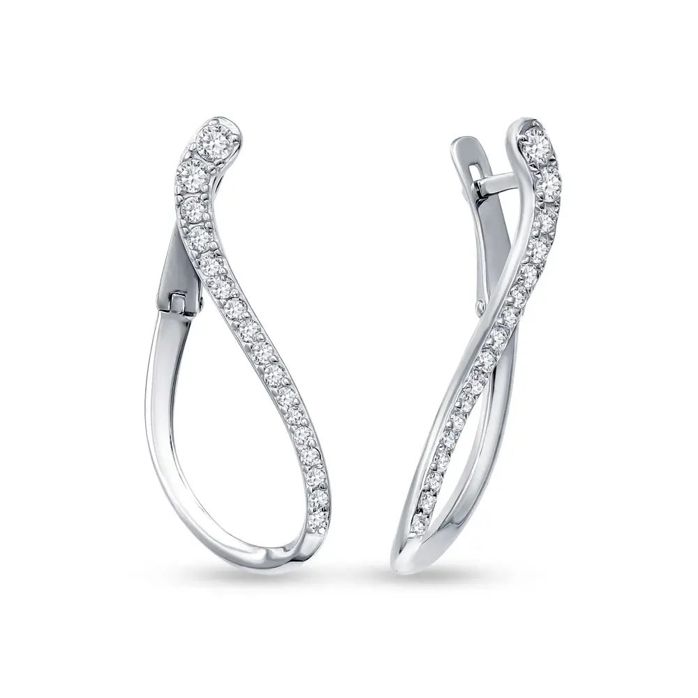 Серьги с фианитами из серебра 925 пробы 1