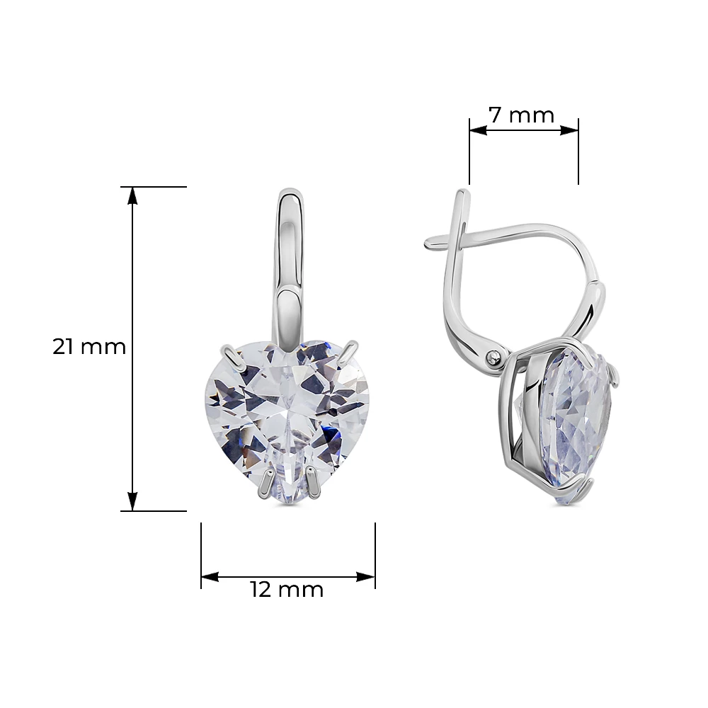 Серьги с фианитами из серебра 925 пробы