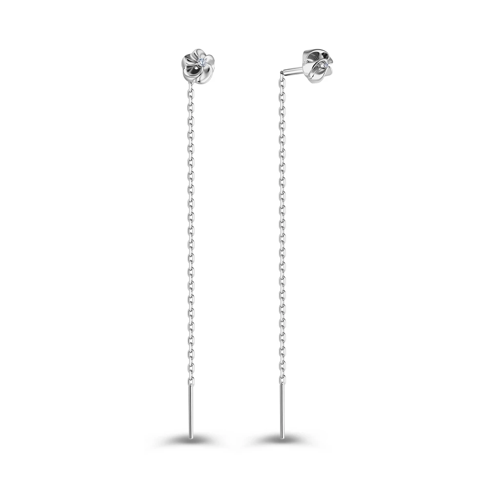 Серьги с фианитами из серебра 925 пробы