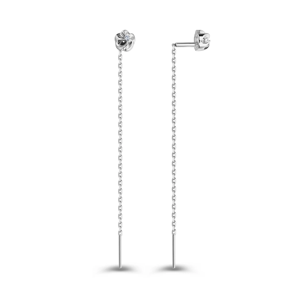 Серьги с фианитами из серебра 925 пробы