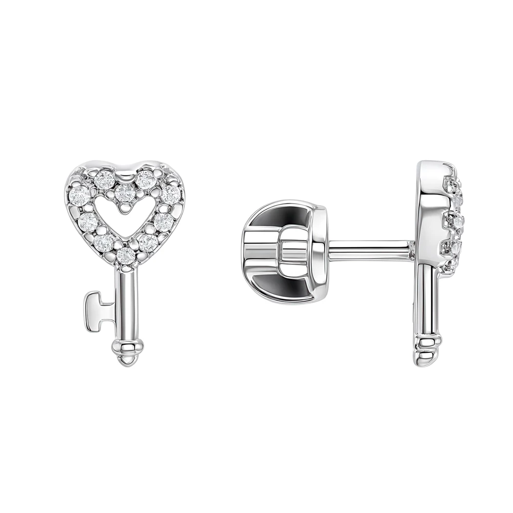 Серьги с фианитами из серебра 925 пробы