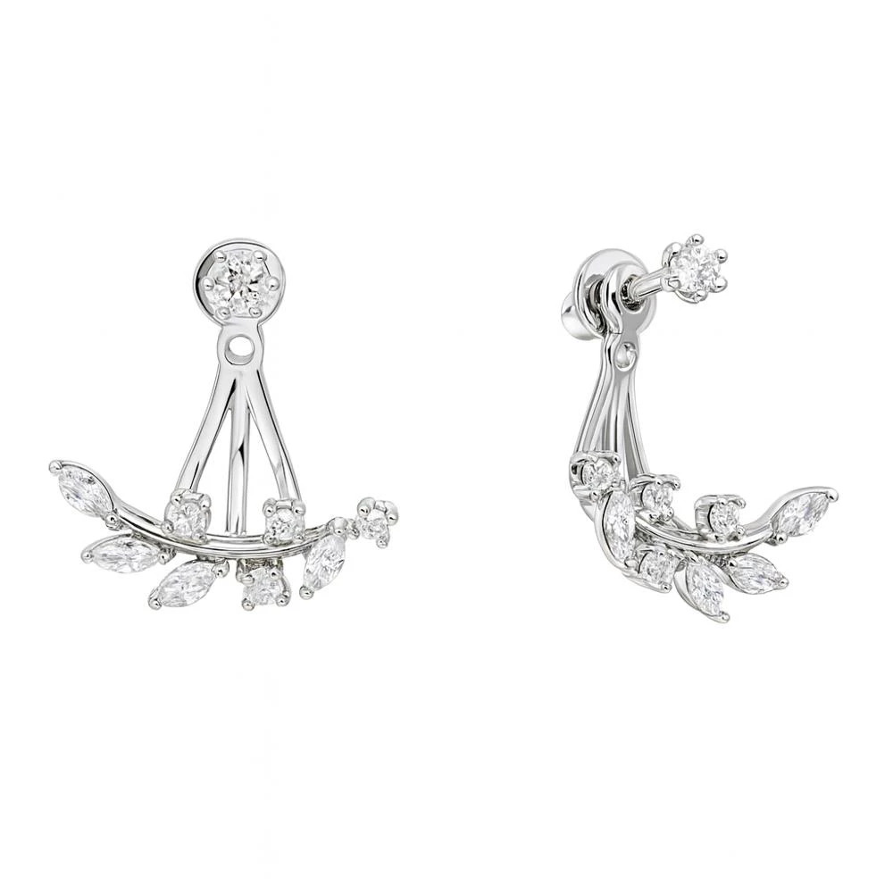 Серьги с фианитами из серебра 925 пробы