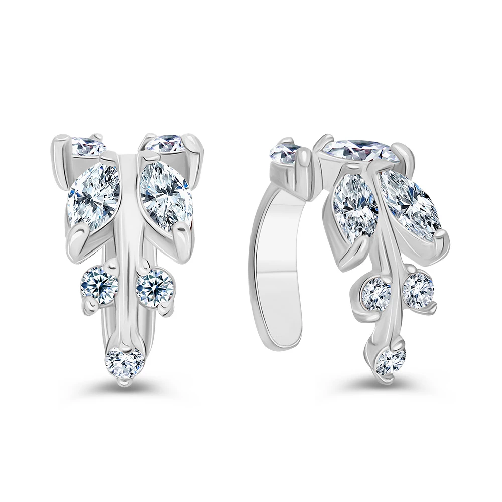 Серьги с фианитами из серебра 925 пробы