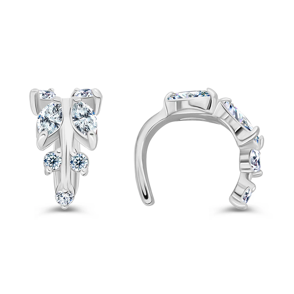 Серьги с фианитами из серебра 925 пробы
