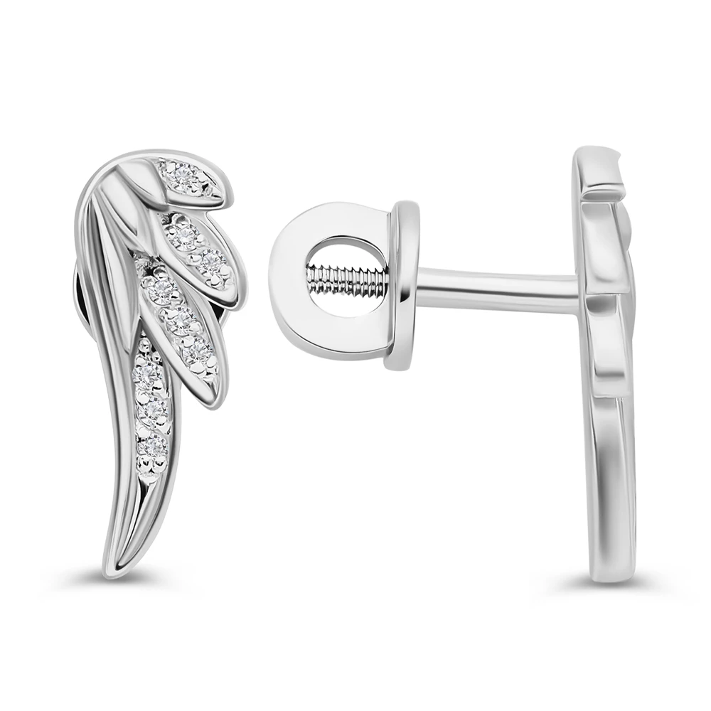 Серьги с фианитами из серебра 925 пробы