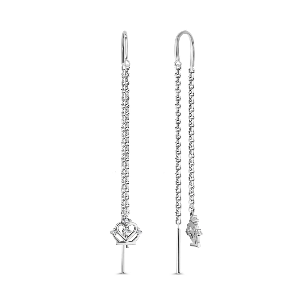 Серьги с фианитами из серебра 925 пробы