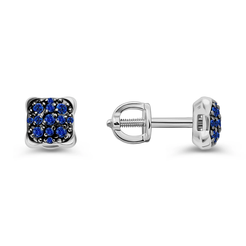 Серьги с фианитами из серебра 925 пробы