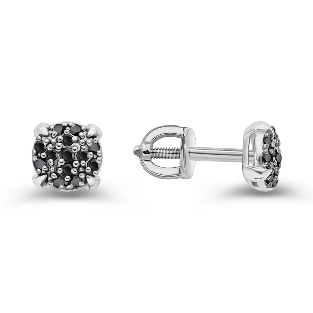 Серьги с фианитами из серебра 925 пробы