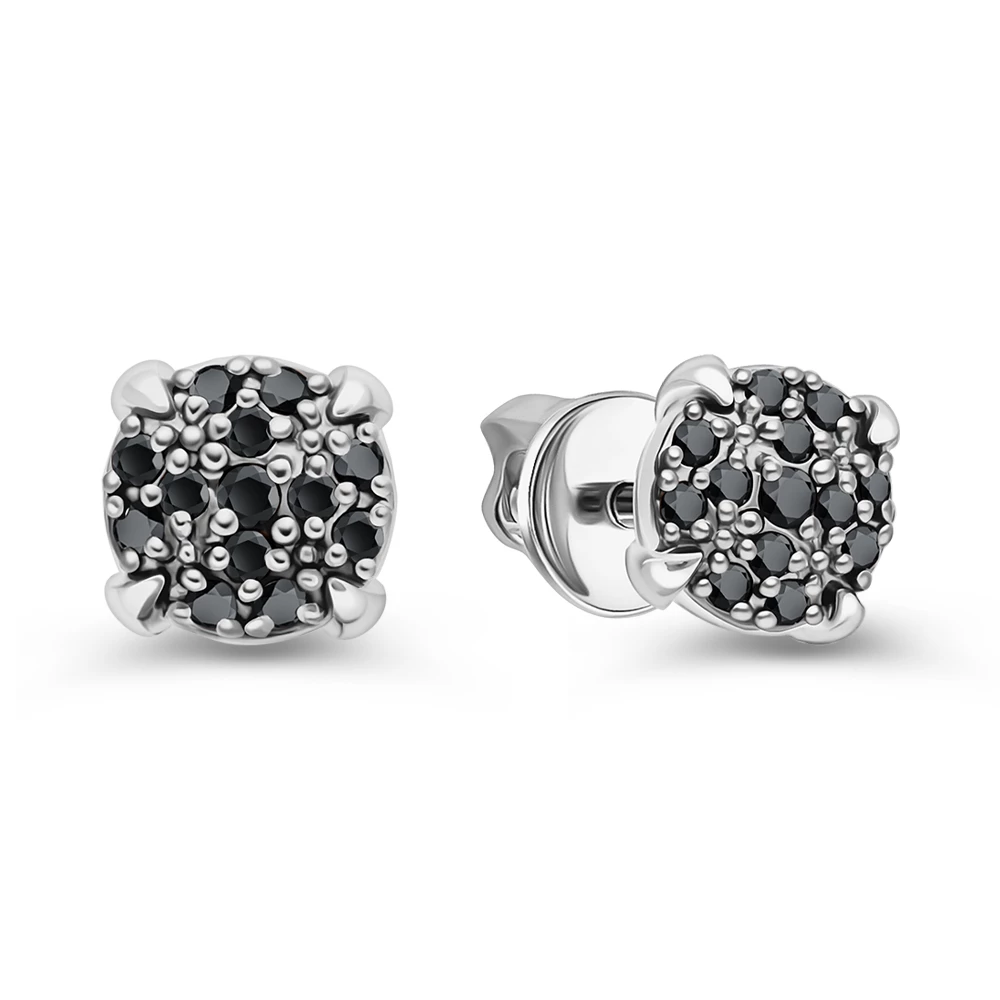 Серьги с фианитами из серебра 925 пробы