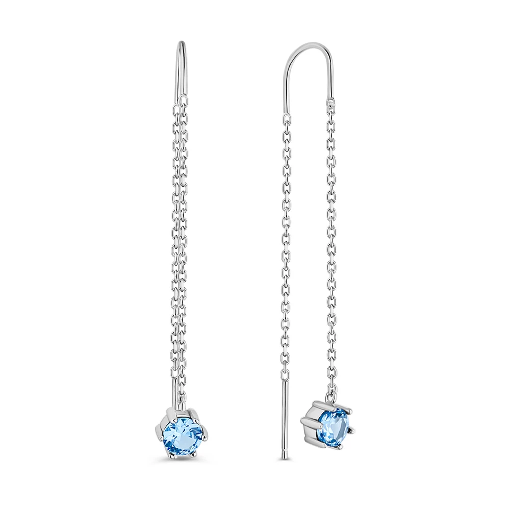 Серьги с фианитами из серебра 925 пробы 1