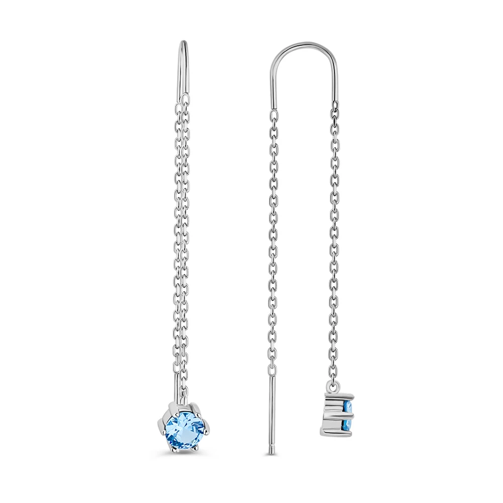 Серьги с фианитами из серебра 925 пробы 2