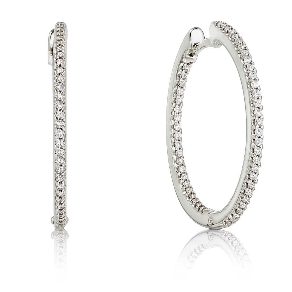 Серьги с фианитами из серебра 925 пробы