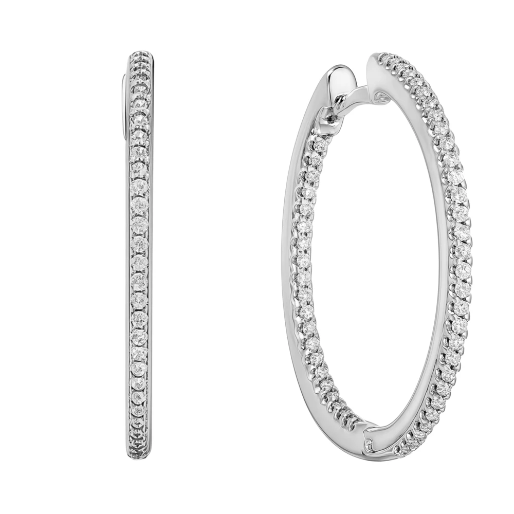 Серьги с фианитами из серебра 925 пробы