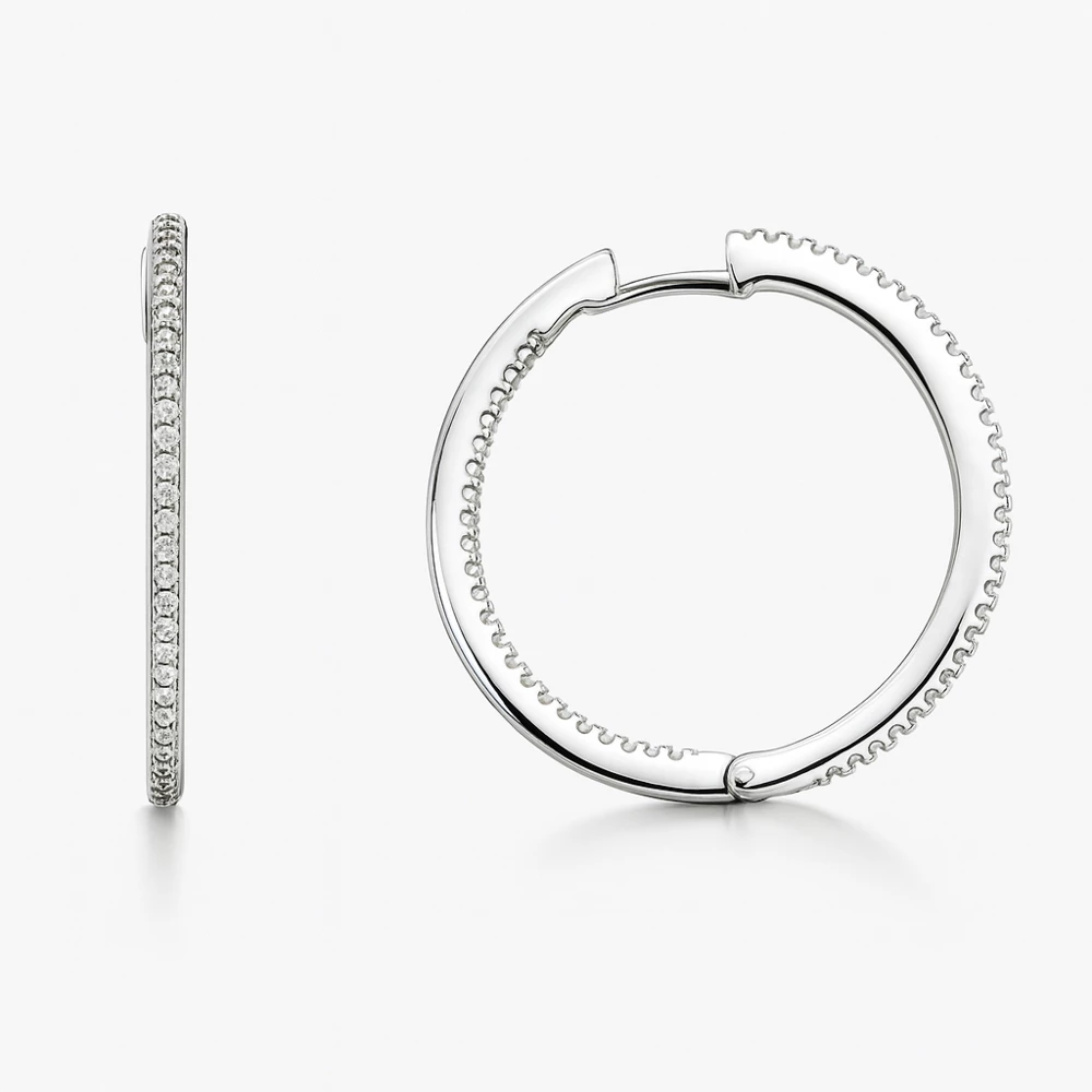 Серьги с фианитами из серебра 925 пробы