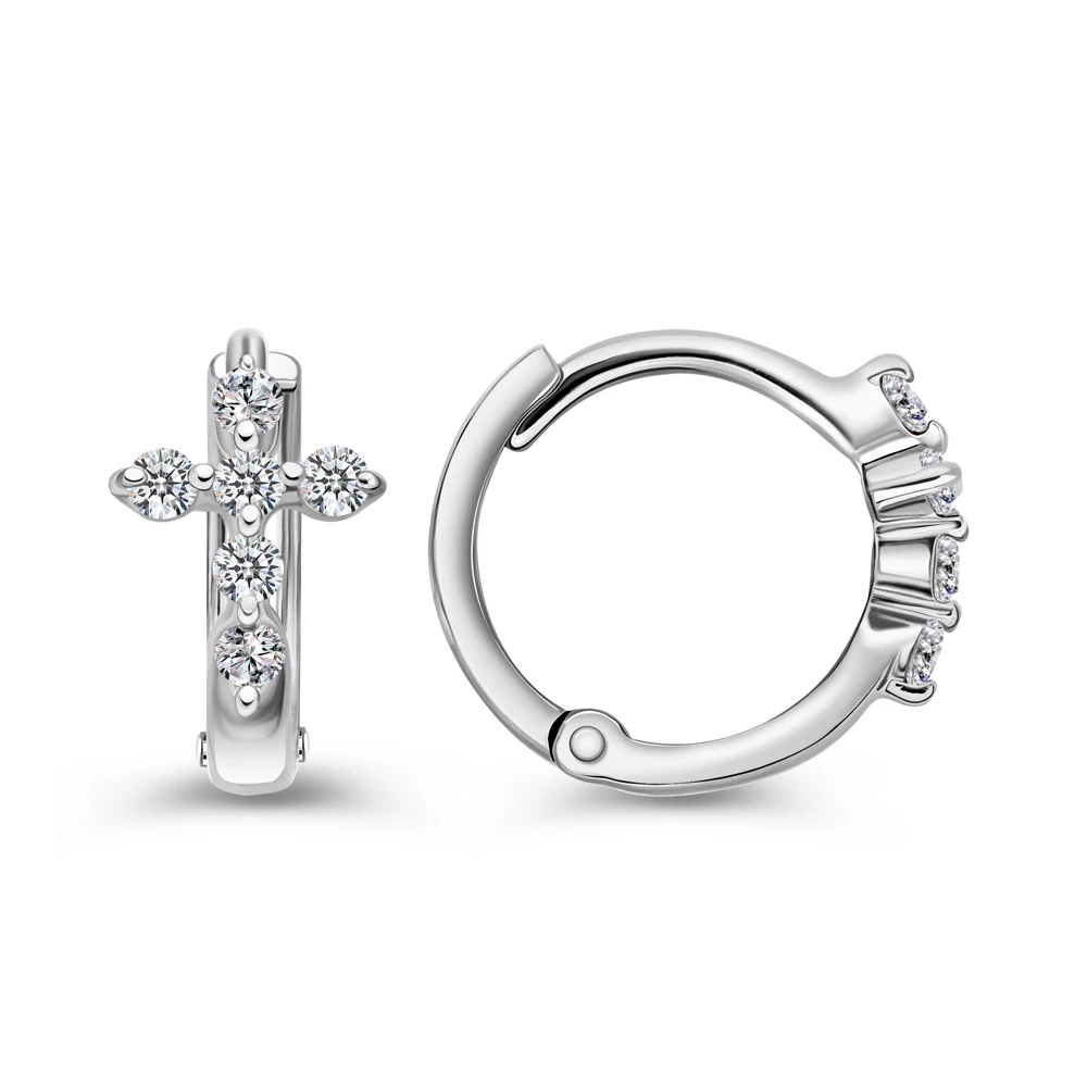 Серьги с фианитами из серебра 925 пробы