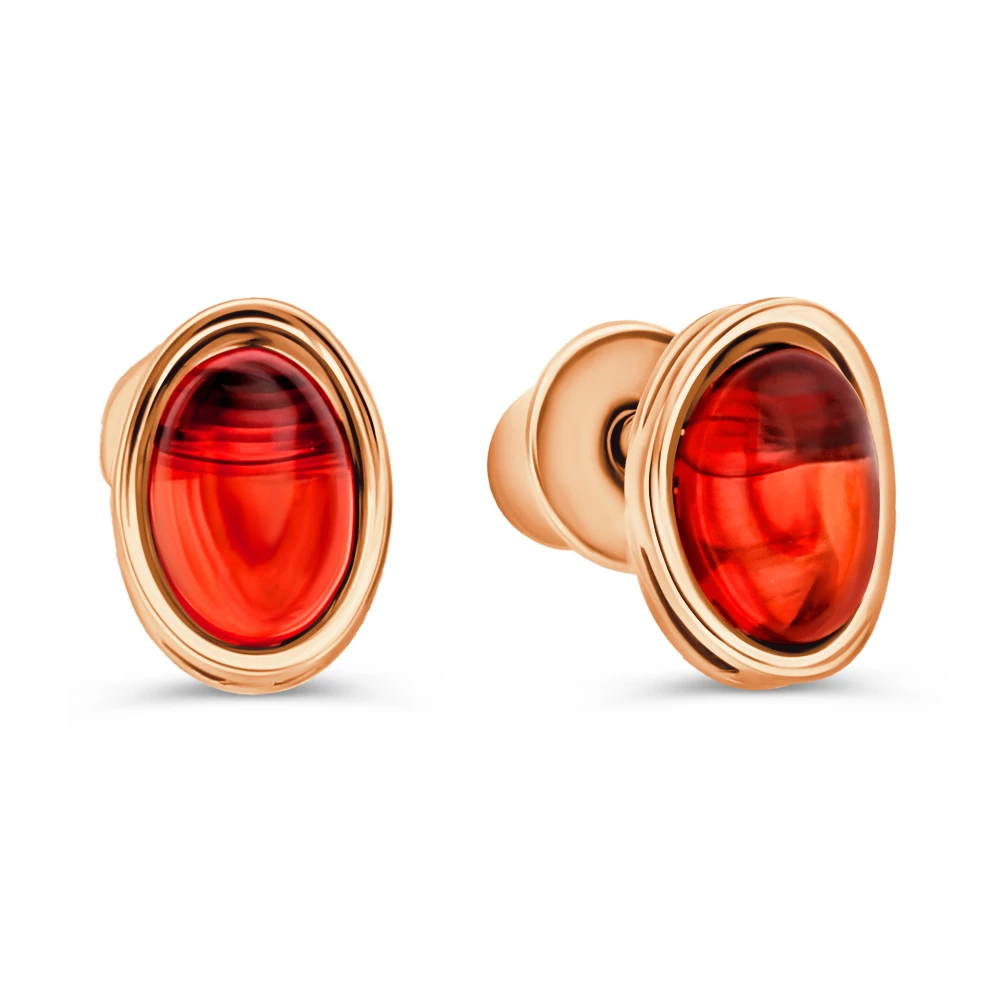 Серьги с янтарем из серебра 925 пробы