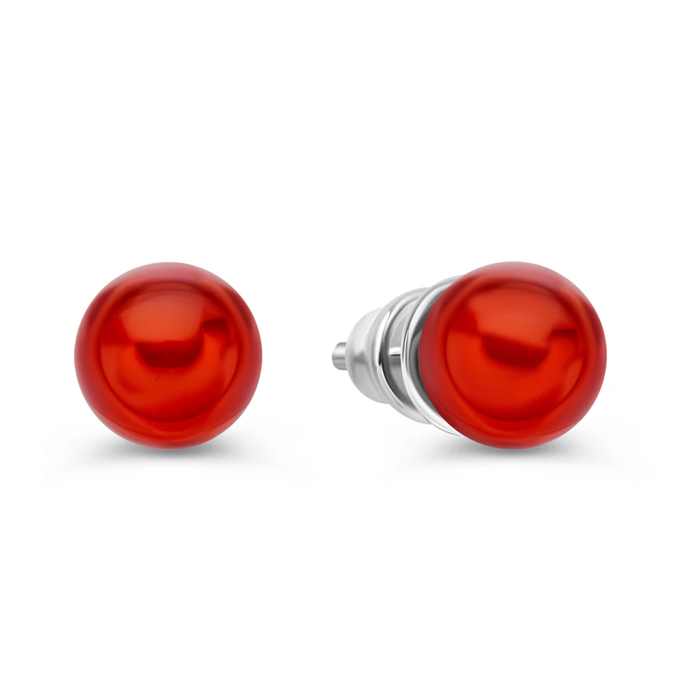 Серьги с янтарем из серебра 925 пробы