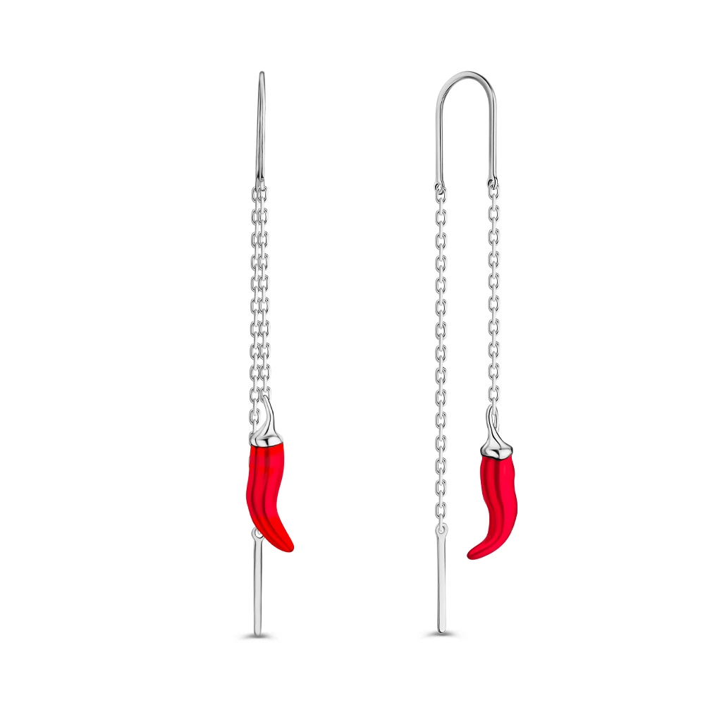 Серьги-продевки из серебра 925 пробы