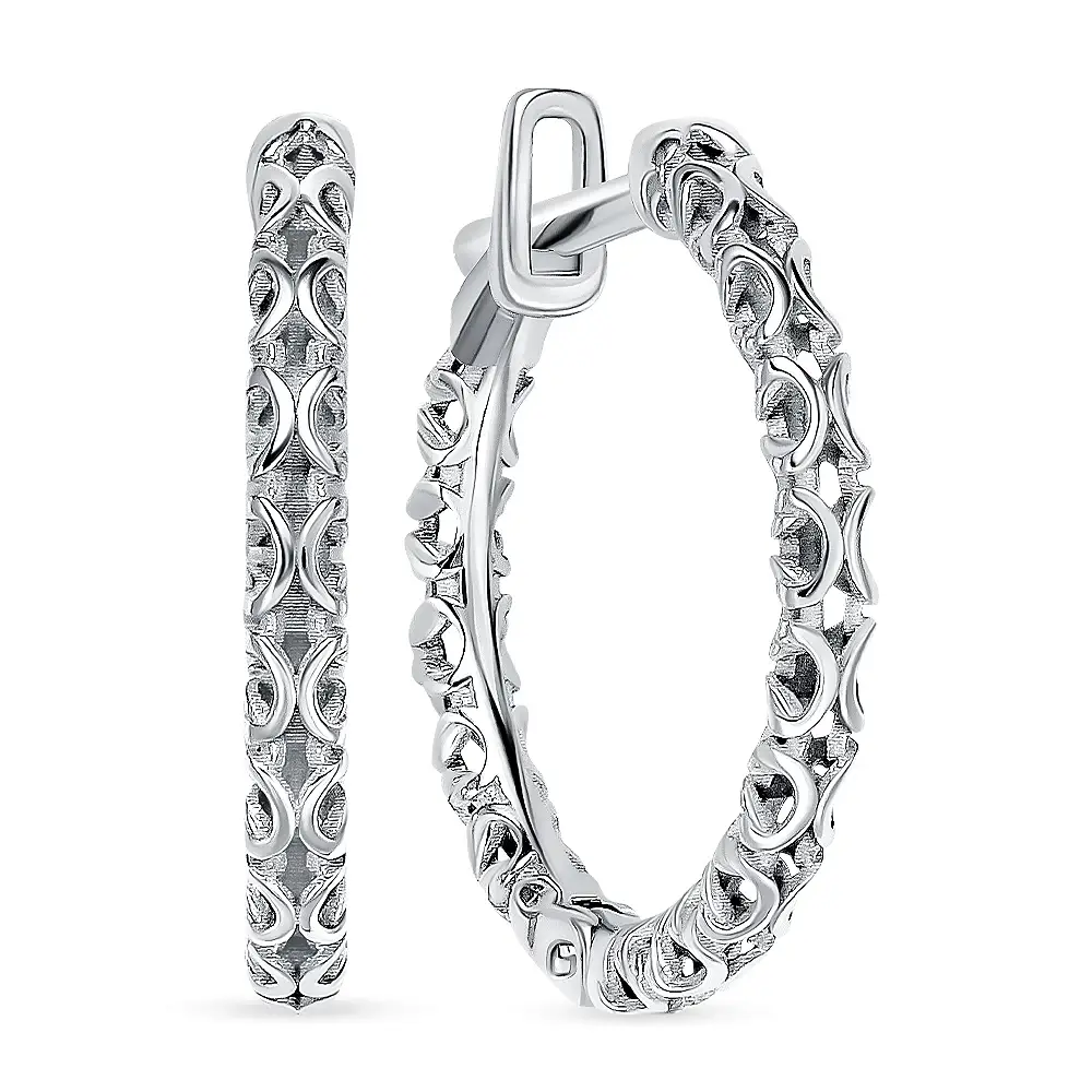 Серьги конго из серебра 925 пробы 1