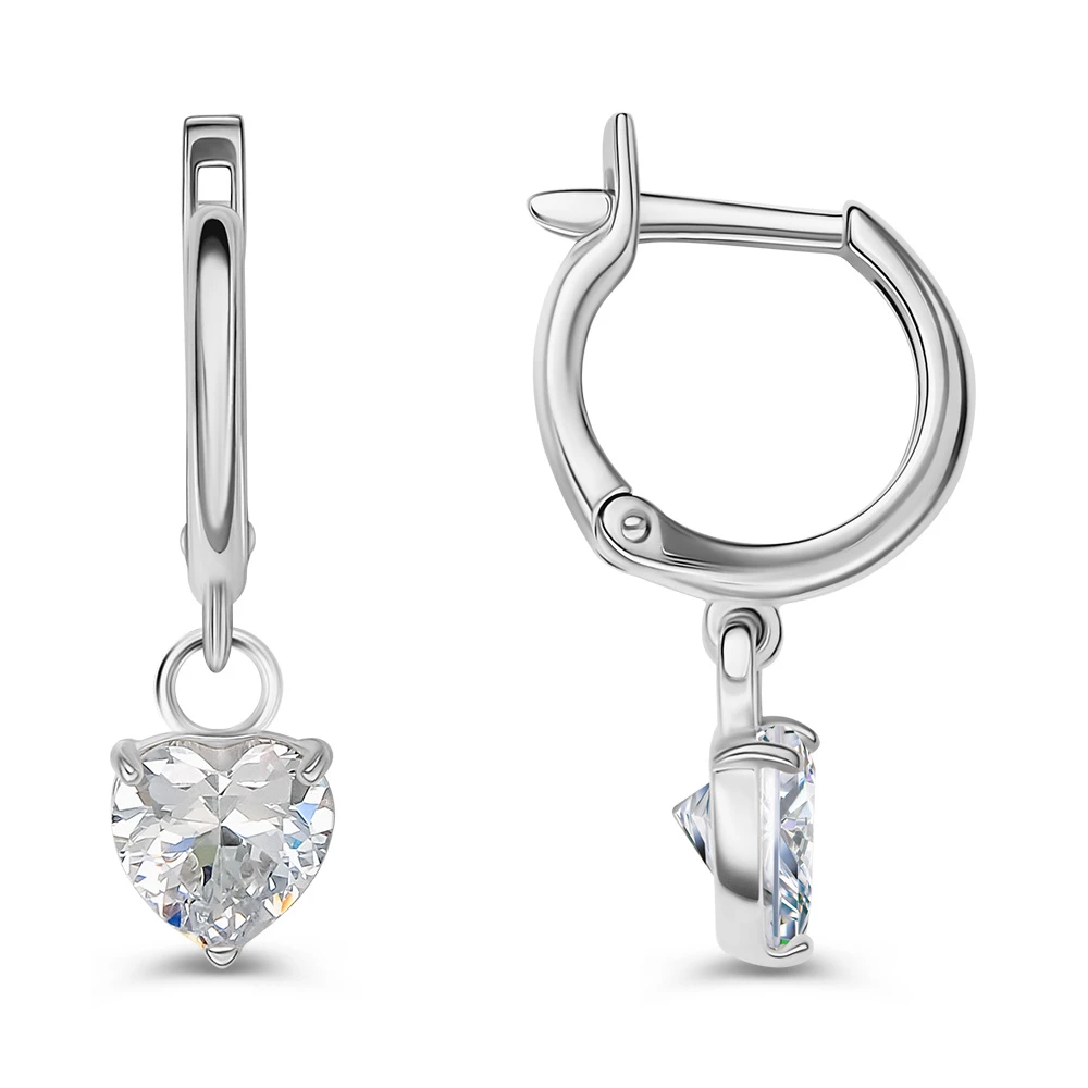 Серьги с фианитами из серебра 925 пробы