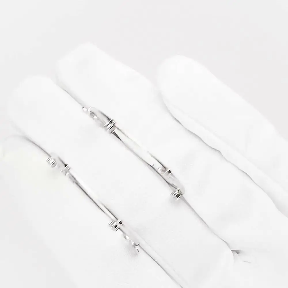 Серьги конго с фианитами из серебра 925 пробы 2