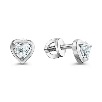 Серьги с фианитами из серебра 925 пробы
