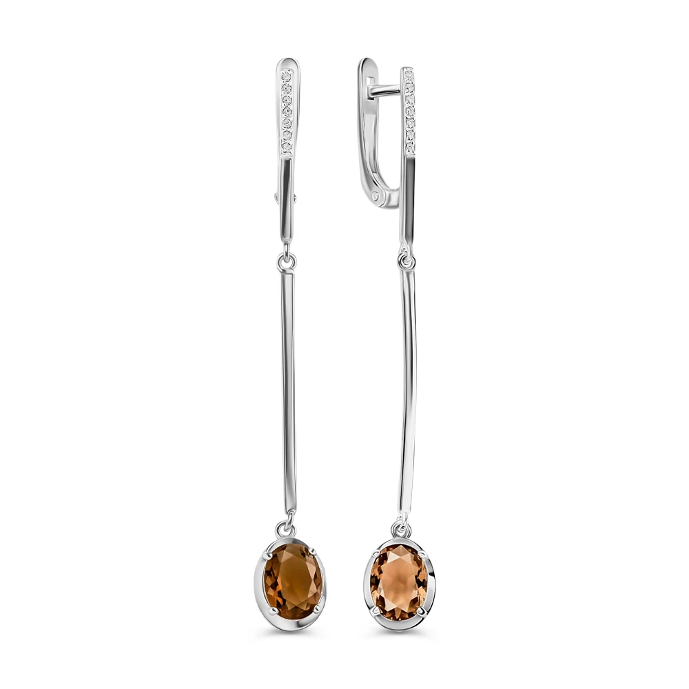 Серьги с фианитами из серебра 925 пробы