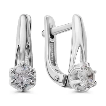 Серьги с фианитами из серебра 925 пробы
