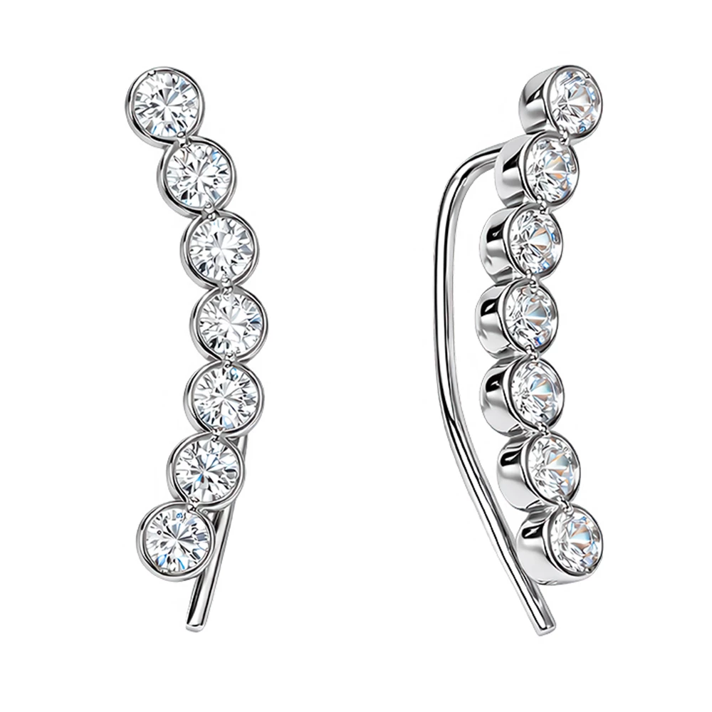 Серьги с фианитами из серебра 925 пробы