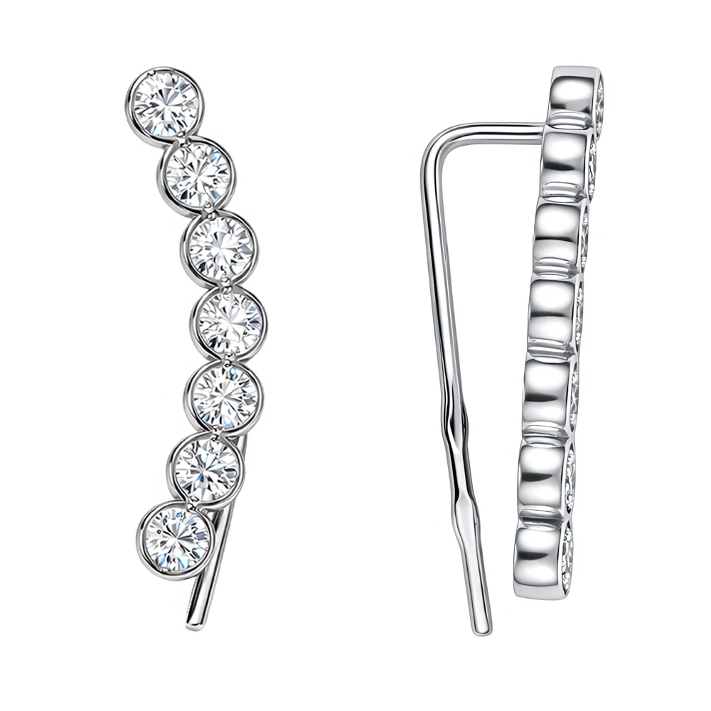 Серьги с фианитами из серебра 925 пробы