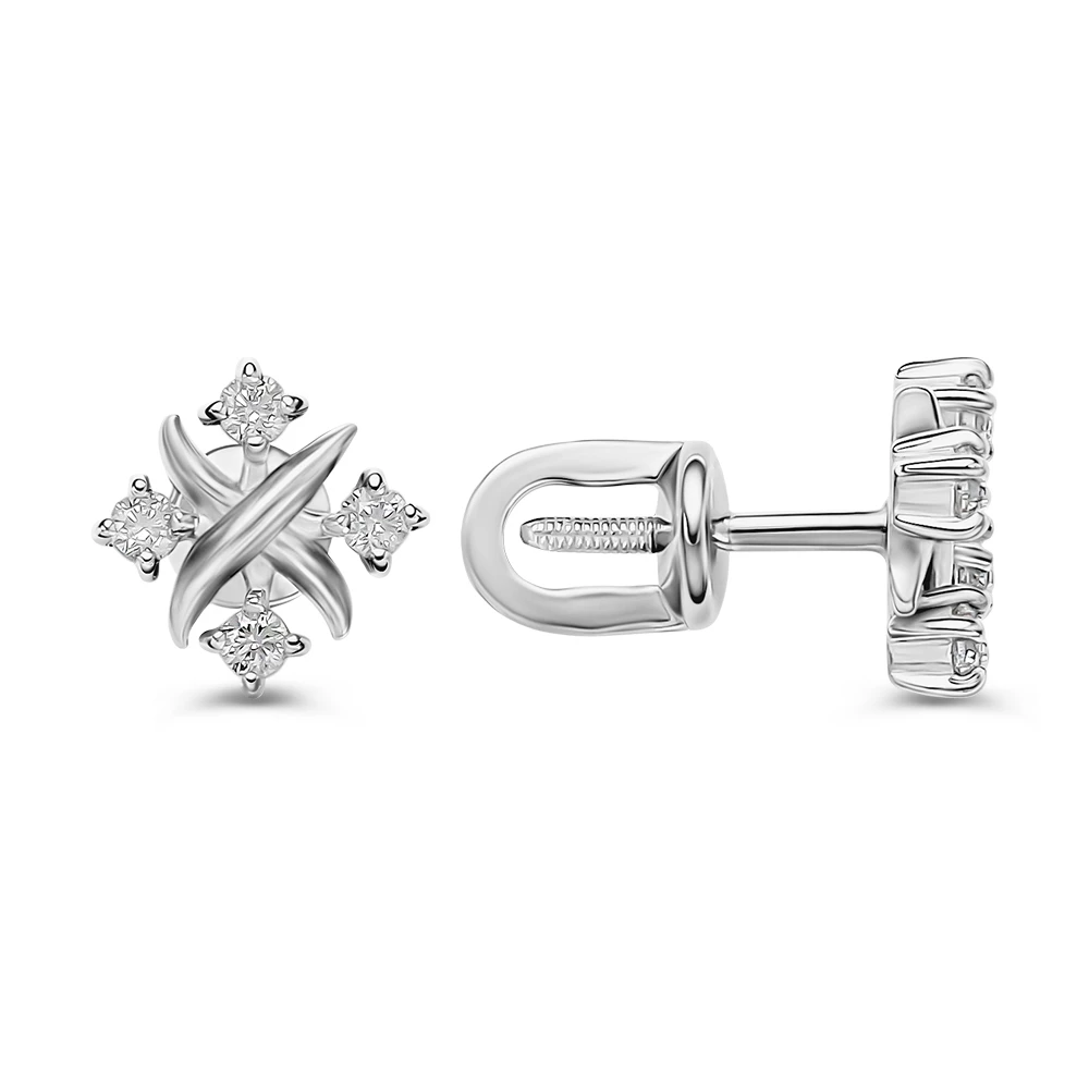 Серьги с фианитами из серебра 925 пробы