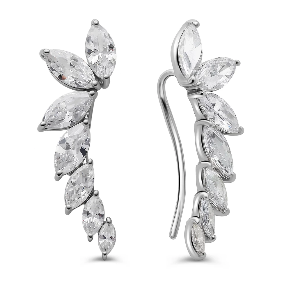 Серьги с цирконием из серебра 925 пробы