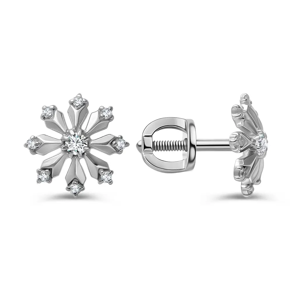 Серьги с фианитами из серебра 925 пробы 2