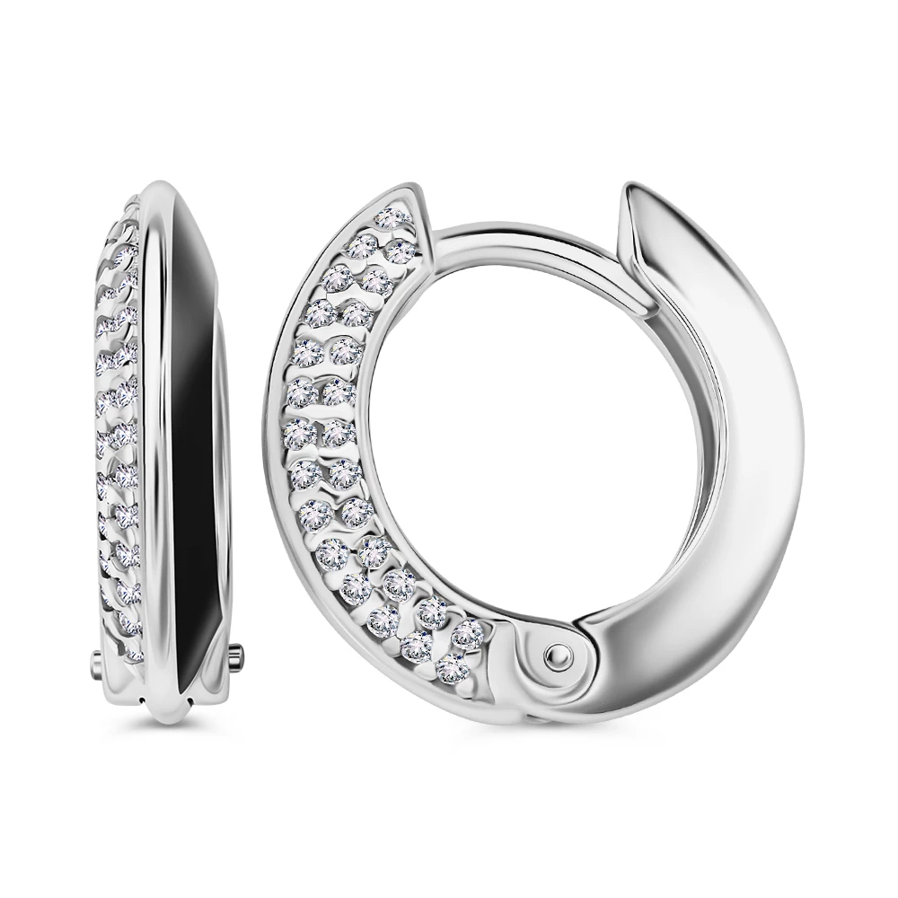 Серьги с фианитами из серебра 925 пробы