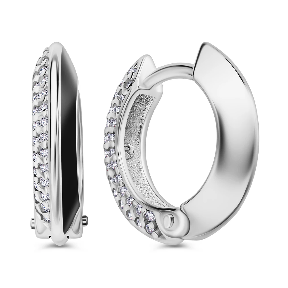 Серьги с фианитами из серебра 925 пробы