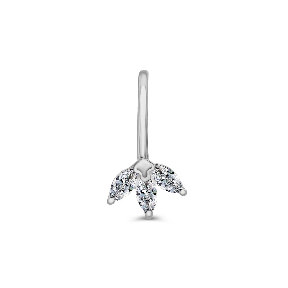 Серьги с фианитами из серебра 925 пробы