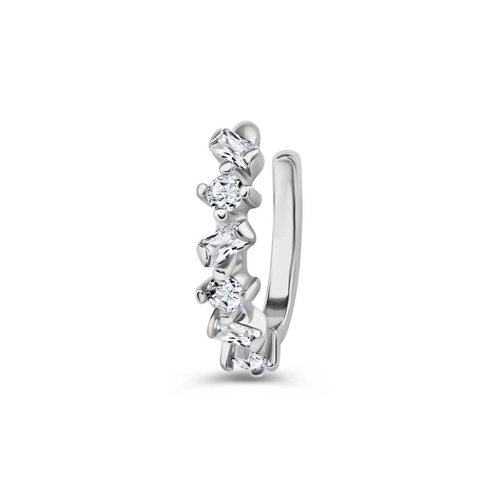 Серьги с фианитами из серебра 925 пробы