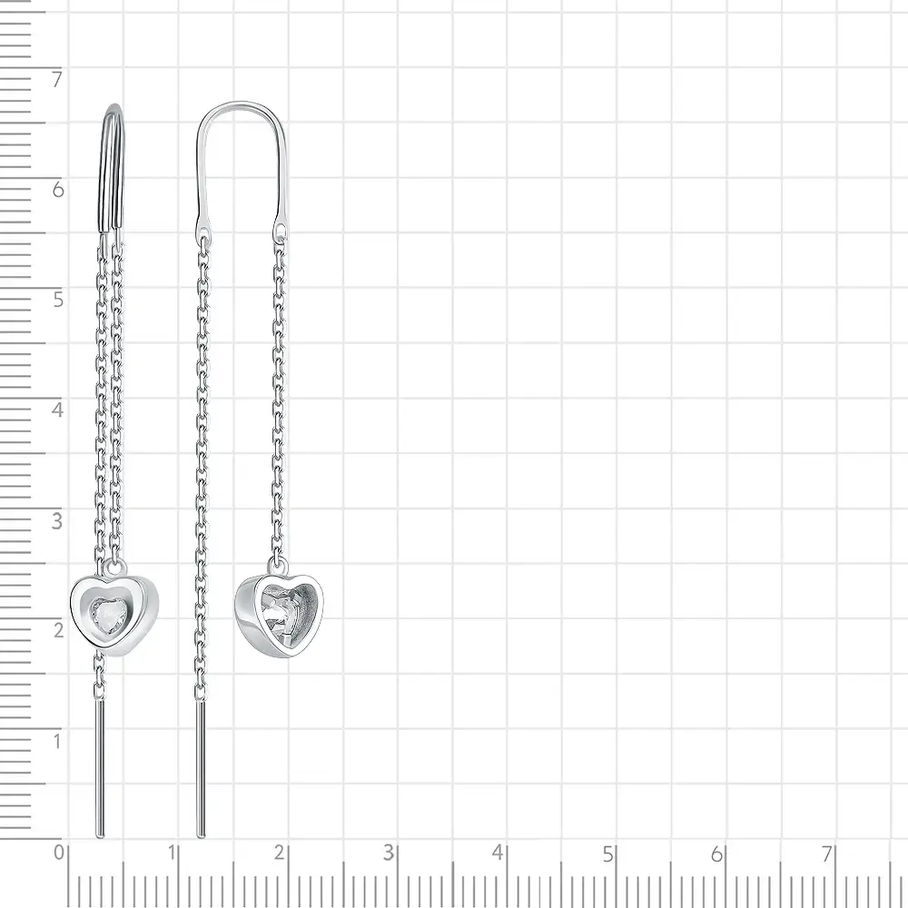 Серьги с фианитами из серебра 925 пробы 3