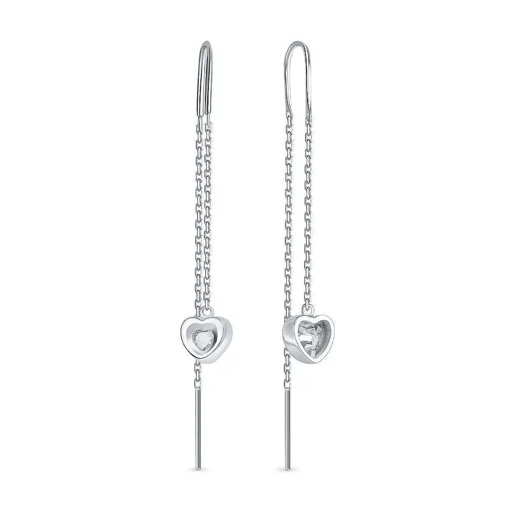 Серьги с фианитами из серебра 925 пробы 1