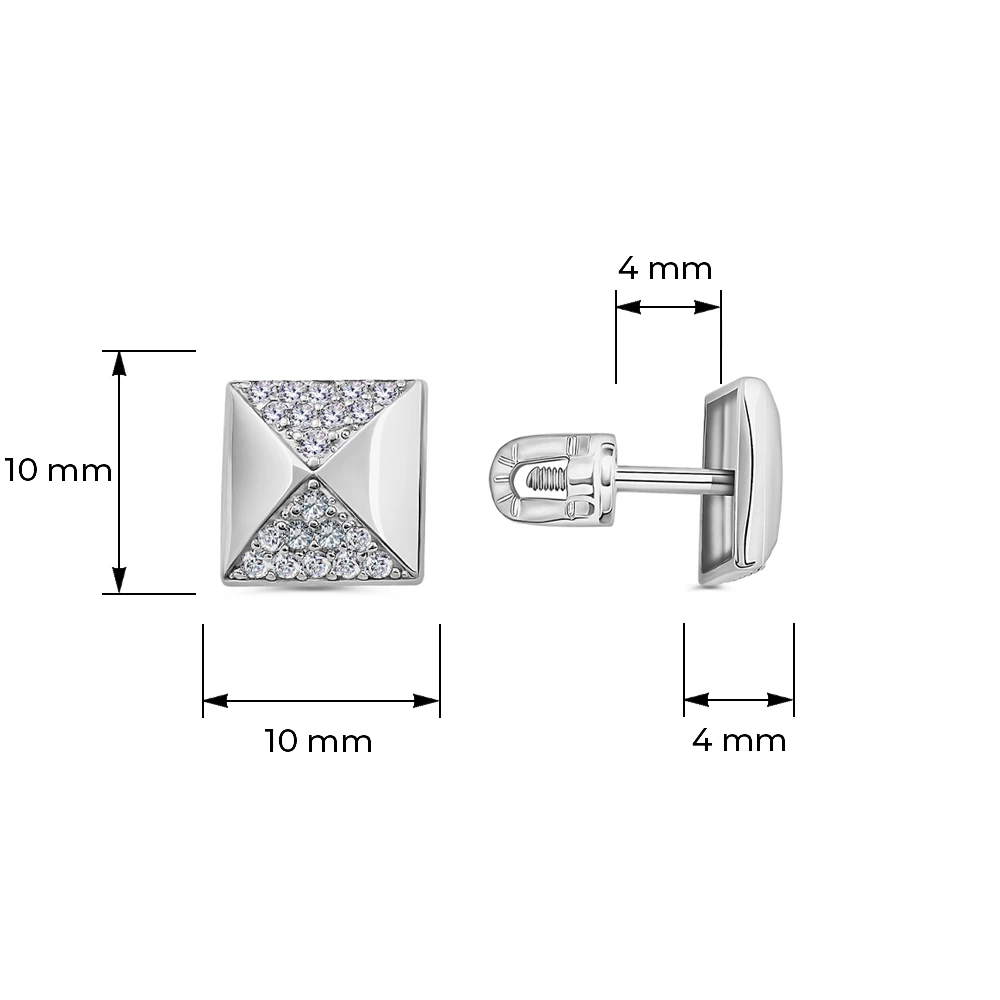 Серьги с фианитами из серебра 925 пробы