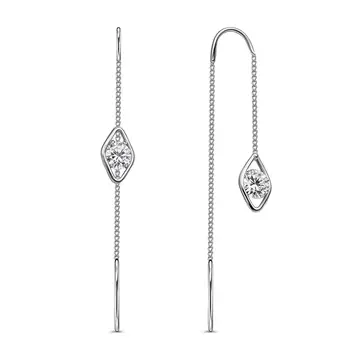 Серьги с фианитами из серебра 925 пробы