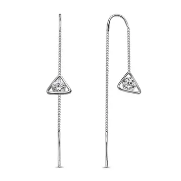 Серьги с фианитами из серебра 925 пробы