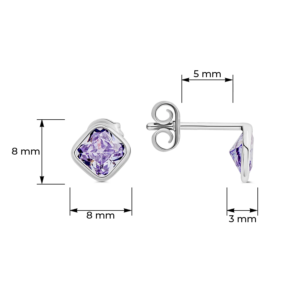 Серьги с фианитами из серебра 925 пробы