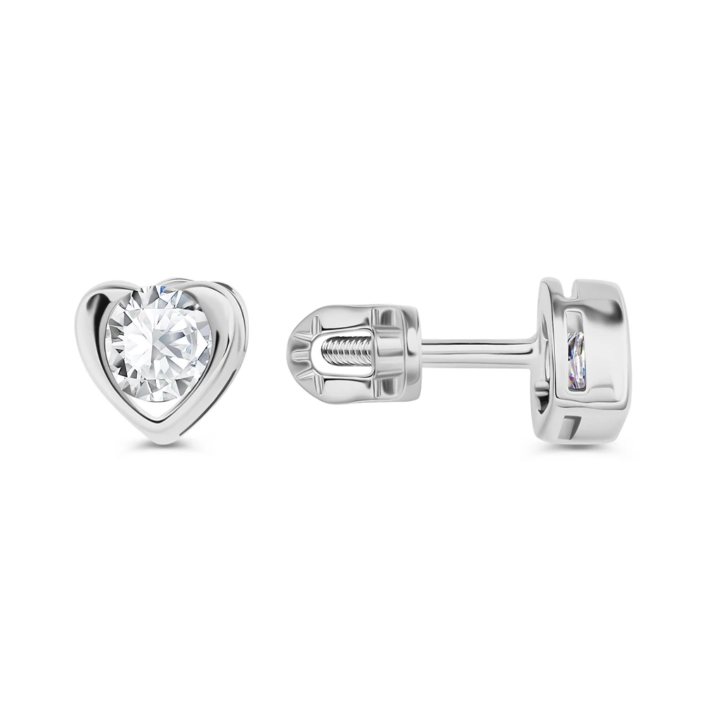 Серьги с фианитами из серебра 925 пробы