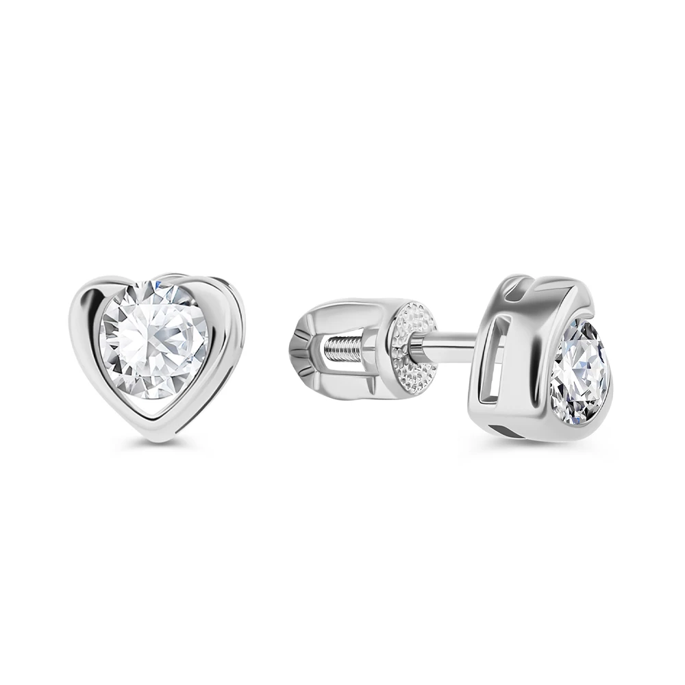 Серьги с фианитами из серебра 925 пробы
