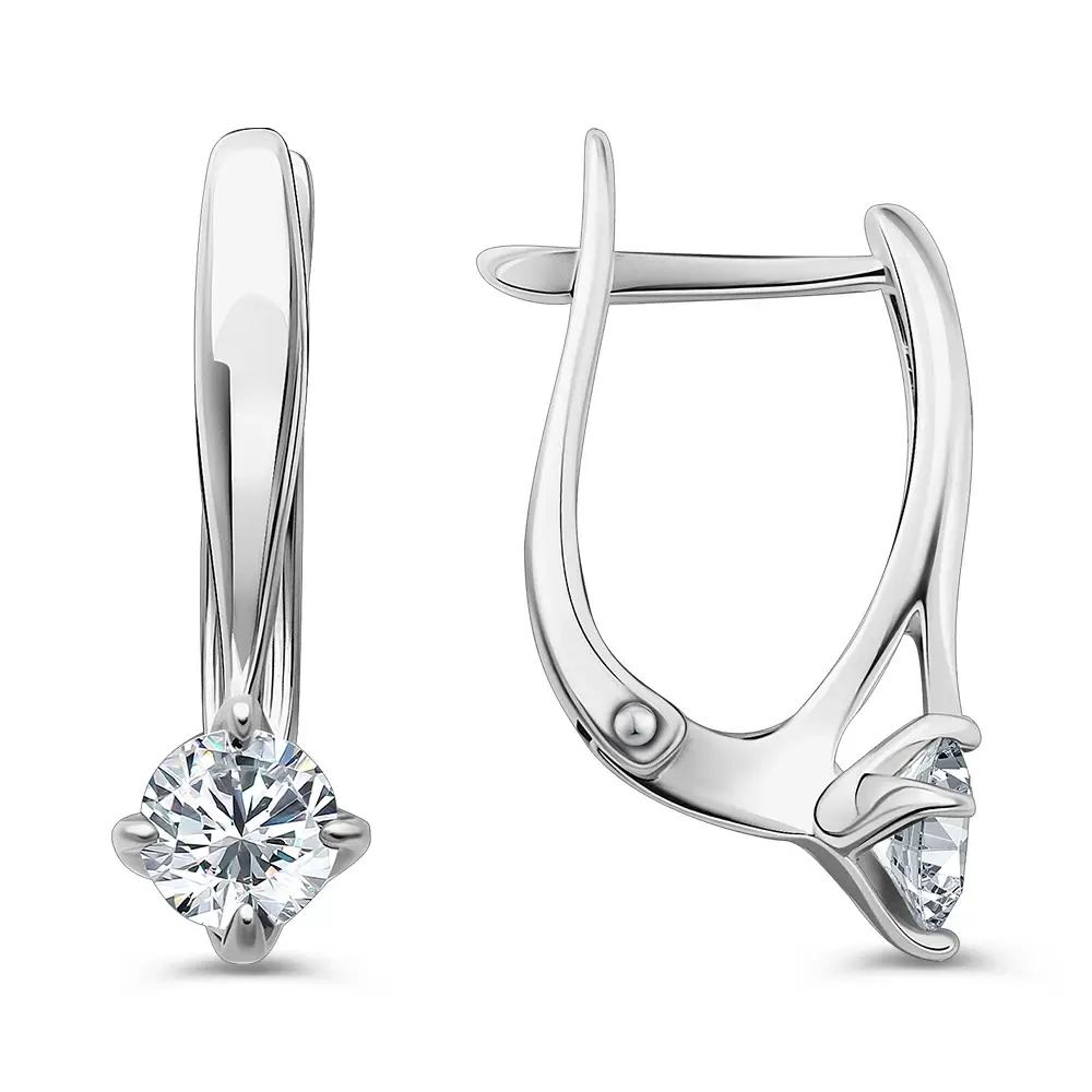 Серьги с цирконами из серебра 925 пробы 3