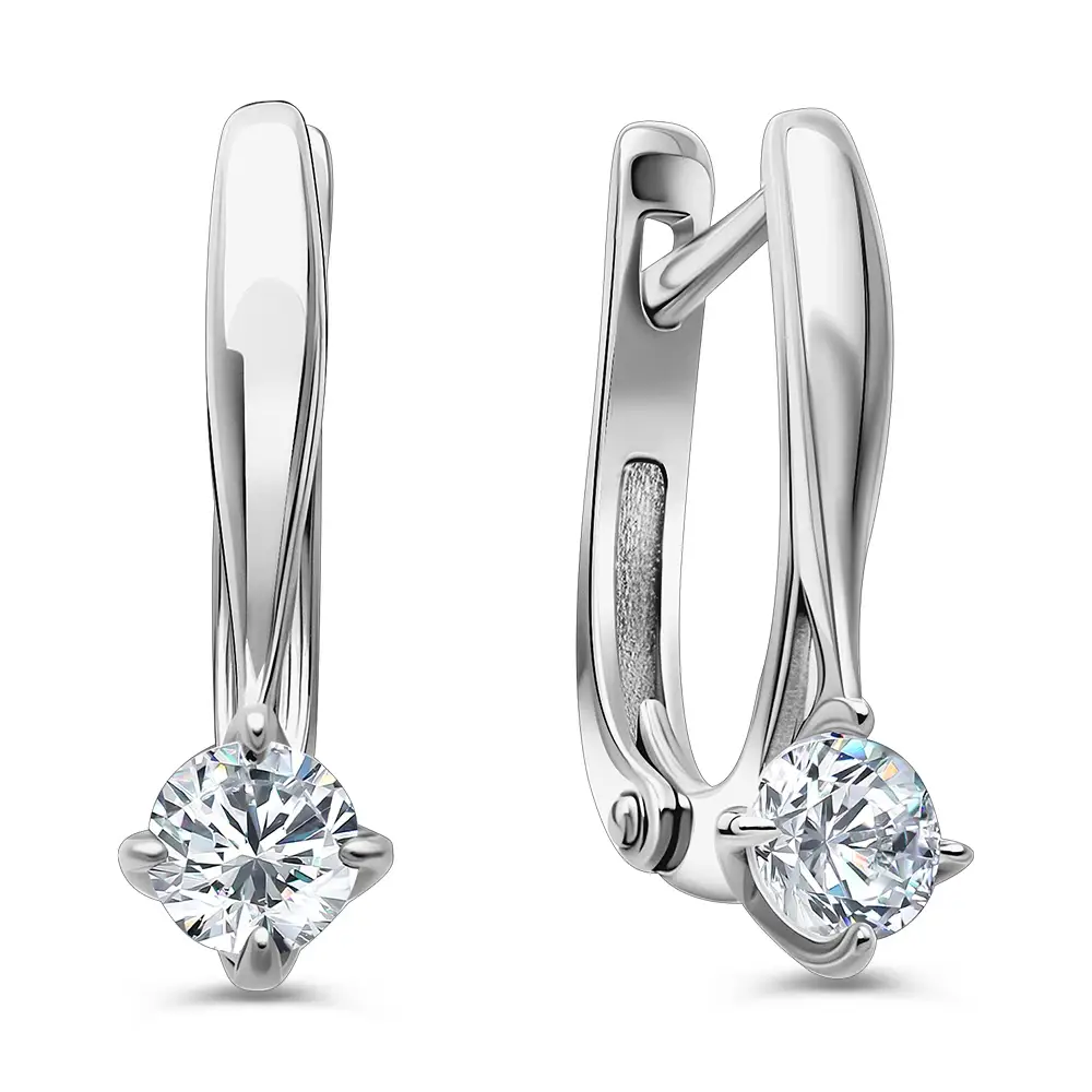 Серьги с цирконами из серебра 925 пробы 1