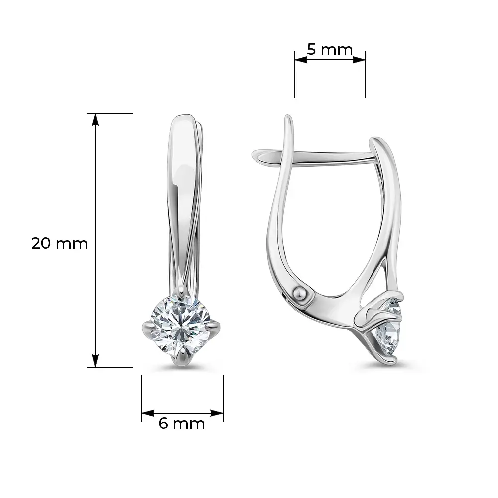 Серьги с цирконами из серебра 925 пробы 4