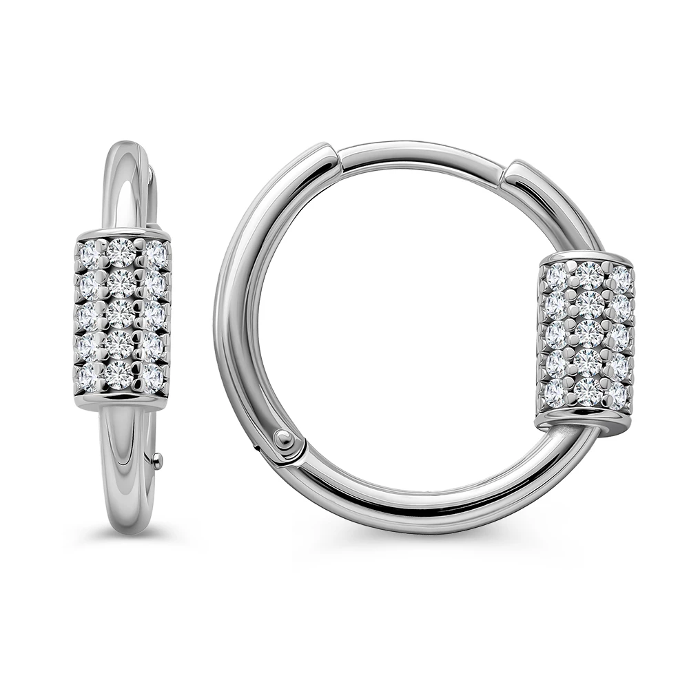 Серьги с фианитами из серебра 925 пробы